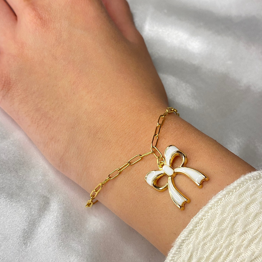 Eternal White Bow Bracelet